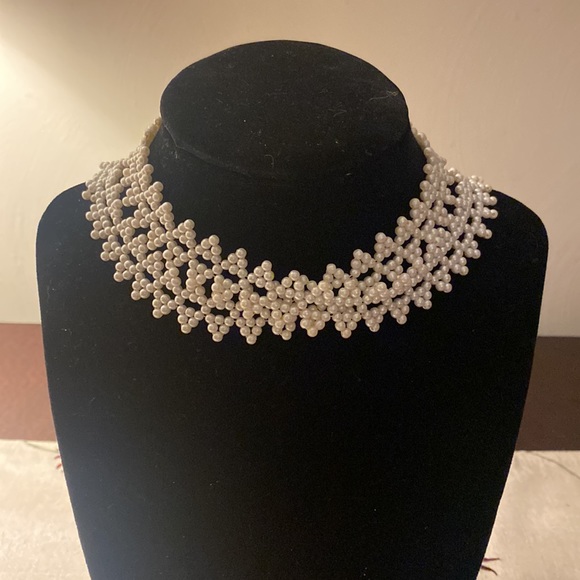 Intricate Pearl Beaded necklace wrap tie decorative wear item. Formal or Casual - Picture 2 of 4